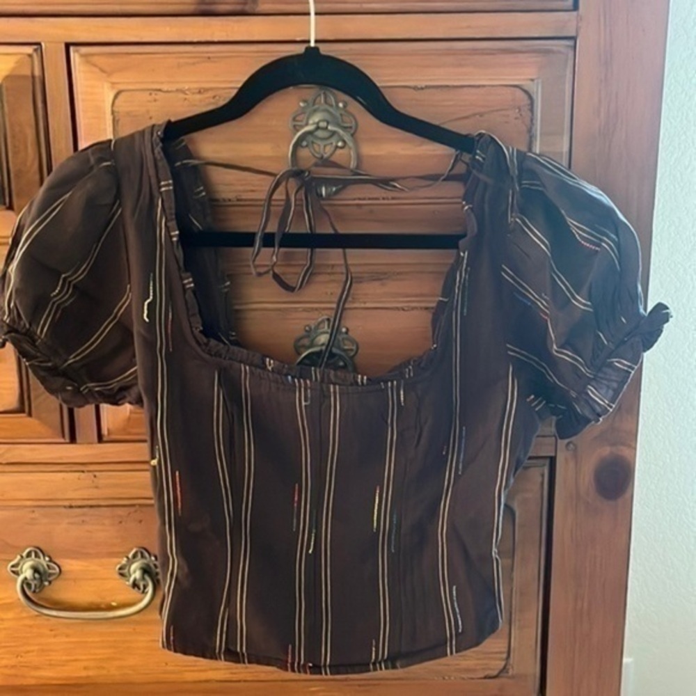 Free People Serotonin Corset Top Espresso Bean NWT